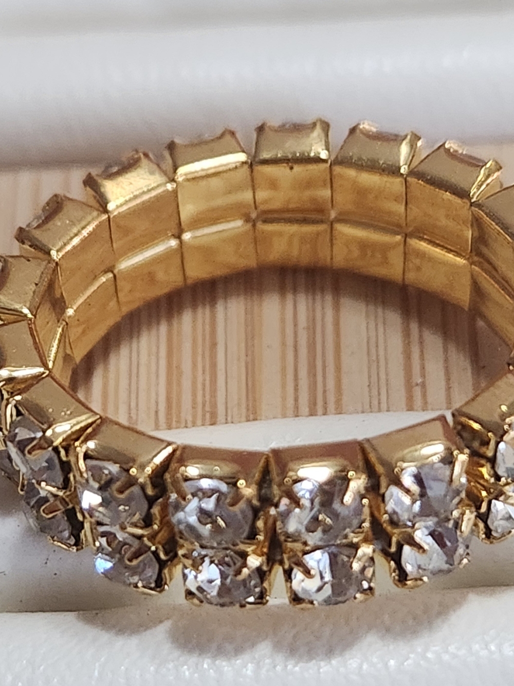 Gold Stretch Crystal Eternity Ring - Gold Crystal Band